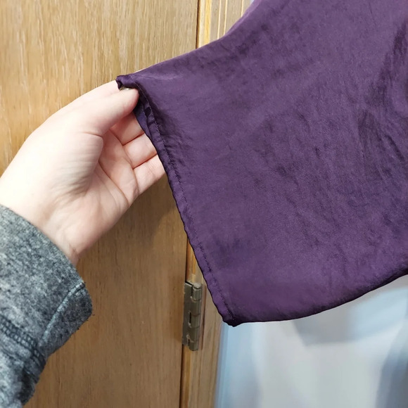 Honey punch silk purple button up flowy - Picture 2 of 8